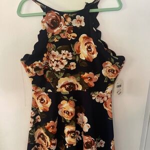 Blue Floral Altrd State Knee Length Dress